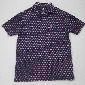 RHOBACK American Flag Patriotic Golf Polo Shirt Mens M